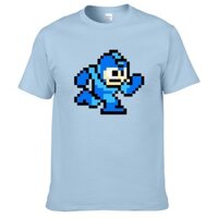 Trò chơi cổ điển La Mã megaman megaman Đi bộ Hành động Retro pixel Áo thun ngắn tay dáng rộng Kích thước lớn Cotton nguyên chất Áo sơ mi đáy đô thị Cặp đôi Mặc cha mẹ và con cái Chúng tôi