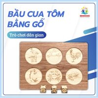 Trò Chơi Dân Gian Bầu Cua Tôm Kèm Xúc Xắc Bằng Gỗ Cao Cấp, Đồ Chơi Ngày Tết Boardgame Việt Nam