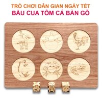 Trò Chơi Dân Gian Tết 2022- Bộ Lắc Bầu Cua Tôm Cá Bằng Gỗ Game Gia Đình Vui Nhộn