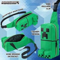 Trò chơi Minecraft Hàng hóa Túi đi học Ba lô chéo Creeper Túi đeo vai Sói xám Hoạt hình Búp bê Túi đeo vai