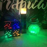 Trò chơi thế giới Minecraft xung quanh Đèn ngủ Led Torch, Đèn sạc trò chơi, Chai đổi màu ánh sáng kim cương Minecraft, Đèn trang trí nội thất gia đình, Đèn sân vườn