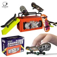 Trò chơi ván trượt đầu ngón tay UTENEW, ván trượt ngón tay bằng gỗ phong, địa điểm Đồ chơi có thể xoay được Vòng bi bánh xe Giá đỡ kim loại Đồ chơi bằng gỗ chuyên nghiệp Đồ chơi giáo dục