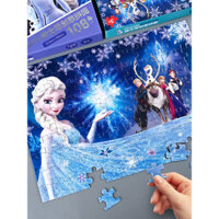 Trò chơi xếp hình công chúa Elsa Frozen cho bé gái từ 3 đến 6 tuổi trở lên, đồ chơi giáo dục 100 mảnh Disney cho trẻ em