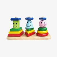 Trò chơi xếp hình thả khối gỗ | Đồ chơi xếp hình 3 trụ Winwintoys | Đồ chơi gỗ Việt Nam