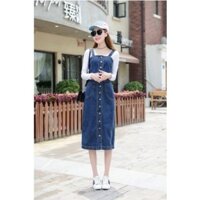 [TRỢ GIÁ] Đầm Yếm Jean Dài Thời Trang