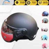 TRỢ GIÁ - Mũ bảo hiểm nửa đầu kính trà chống lóa cao cấp -  GRS A33K  - Vòng đầu 56-58cm - Bảo hành 12 tháng