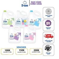 (TRỢ GIÁ) Nước giặt quần áo em bé Dnee 3000ml-Nước Giặt Xả Cho Trẻ Em an toàn túi 1400ml, Chính hãng