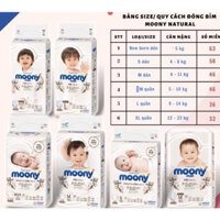(Trợ Giá) Tã/bỉm Moony Natural (Moony trắng) Nhật Bản đủ size cho bé