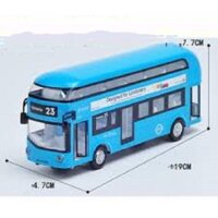 (Trợ giá vận chuyển) Ô tô bus bằng sắt 2 tầng có đèn và nhạc chạy đà siêu chắc chắn, do choi xe buyt bang sat (kèm pin)