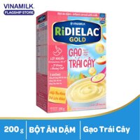 [Trợ ship HCM & HN] Bột ăn dặm Vinamilk Ridielac Gold Gạo trái cây - Hộp giấy 200g LazadaMall