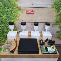 Trọn Bộ 1- 8 camera Dahua full HD 1080p  2.0MP + Đầu ghi + ổ cứng 500gb + Camera + nguồn jack...