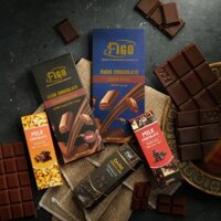 Trọn bộ 15 sản phẩm Chocolate Figo ( 2 loại Bột cacao và 13 loại Chocolate , mỗi thanh 20gram)