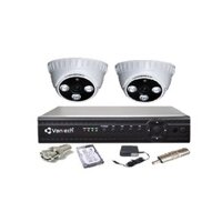 Trọn bộ 2 Camera-Đầu Ghi Vantech VT-3115A(Trắng) + Ổ cứng 80GB