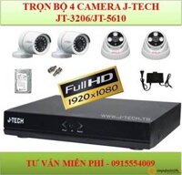 Trọn bộ 4 camera an ninh gia đình JTech JT-3206 / JT-5610