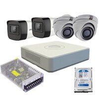 Trọn bộ 4 camera bán cầu và thân trụ HIKVISION,Đầu ghi hình Analog 4 kênh DS-7104HGHI-F1, dung lượng bố nhớ cao 2 tuần