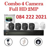 Trọn bộ 4 camera Kbvision 2.0M thương hiệu mỹ siêu nét ( Bảo Hành 2 năm )