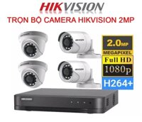 Trọn Bộ 4 Mắt Camera Hikvision 1080P 2.0 - Hàng chính hãng