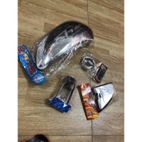 Trọn bộ 4 món ốp inox (bầu gió (pô e )gác chân ,chụp đèn soi biển số , chụp đuôi pô ) xe SH nhập khẩu ý -giá rẻ