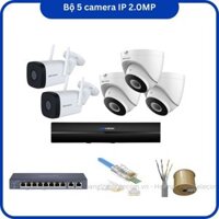 Trọn bộ 5 camera IP wifi Kbvision 2MP giá rẻ chính hãng