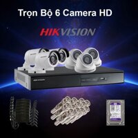 Trọn bộ 6 camera Hikvision HD 1M