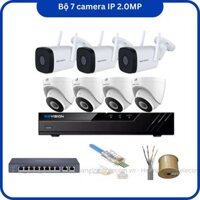 Trọn bộ 7 camera IP wifi Kbvision 2MP giá rẻ chính hãng