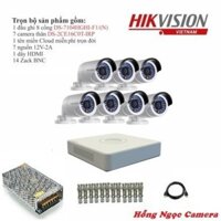 Trọn bộ 7 camera quan sát Hikvision TVI 1 Megapixel DS-2CE16C0T/2CE56C0T-IR