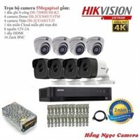 Trọn bộ 8 camera giám sát Hikvision TVI 5 Megapixel DS-2CE56H0T-ITMF Full 4K