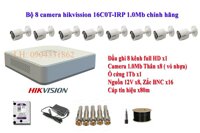 Trọn bộ 8 camera Hikvision 16C0T-IRP 1.0MP + đầu ghi DS-7108HGHI-F1 + ổ cứng 1TB tên miền xem qua mạng trọn đời