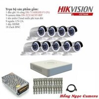 Trọn bộ 9 camera quan sát Hikvision TVI 1 Megapixel DS-2CE16C0T-IR 720HD