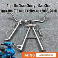 Trọn Bộ Chân Chống Inox, Gác Chân Trước Inox CTS Cho Exciter 135 4s (2006-2010), Ex 2010 Inox304