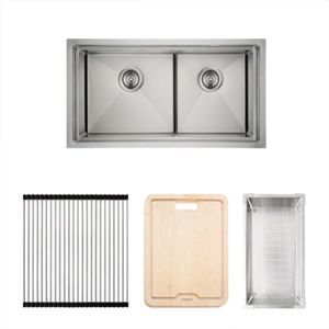 Trọn bộ chậu inox Hafele HS21-SSN2S90 và phụ kiện