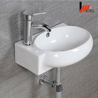 trọn bộ chậu rửa mặt lavabo mini nhỏ gọn men chống bám bẩn lavabo góc