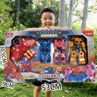 Trọn bộ đồ chơi biến hình robot biến hình lắp ráp đồ chơi đặc vụ khủng long mini bốn trong một dành cho trẻ em và bé tra