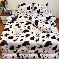 TRỌN BỘ GA GỐI COTTON POLY ĐỦ MÀU SẮC, KÍCH THƯỚC, TRANG TRÍ PHÒNG NGỦ LỘNG LẪY-MẪU BÒ SỮA TRẮNG