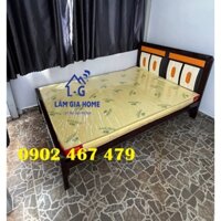 [Trọn bộ giao nhanh] Giường sắt sọc 1m6+ nệm cao su non