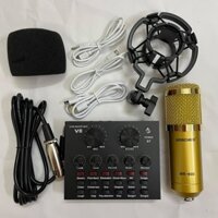 Trọn Bộ Hát Thu Âm Sound-Card V8 + Micro BM900 Live Stream Oneline Tại Nhà - Bộ hát karaoke livestream-Karaoke