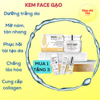 Trọn bộ kem Face Gạo [Mẫu lớn]Kem Face Gạo 25gr+Tinh chất 20ml+Sữa Rửa Mặt 40ml+Kem Chống Nắng  dưỡng da hoàn hảo