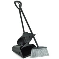 (Trọn bộ loai I) Bộ ky hốt rác có nắp đậy tránh gió kèm chổi quét rác