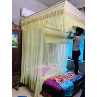 Trọn bộ Màn Mùng Khung Vuông Cung Đình ren lạnh khung inox cao cấp hàng loại 1