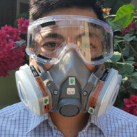 Trọn Bộ Mặt Nạ Phòng Độc 3.M 6200 Kèm Kính Chống Hóa Chất,Chống Khói Bụi