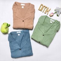 [TRƠN] Bộ ngủ áo cộc quần dài Pyjama vải xô muslin 100% cotton cao cấp