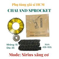 [TRỌN BỘ] Nhông sên dĩa Sirius giá sỉ vàng đen