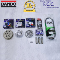 Trọn bộ nồi trước sau FCC-BANDO xe AirBlade 125/150, Lead125, PCX125, SHmode, Vario125/150, Click125/150 (Tặng LXC)