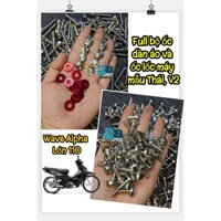 Trọn bộ ốc dàn áo + ốc lốc máy WAVE A LỚN 110 mẫu Thái inox 304