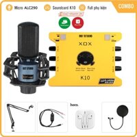Trọn Bộ Sound Card K10 Micro AQTA ALC290 . Âm Thanh Cực Hay , Livestream Bigo , Facebook , Tik Tok . Lắp Đặt Dễ Dàng