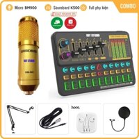 Trọn Bộ Sound Card K500 & Mic BM900 . Chuyên Dùng Livestream ,Thu Âm ,Giả Giọng ,Kèm Autotune, Dễ Dàng Sử Dụng