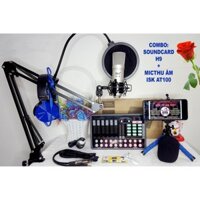 Trọn bộ Soundcard H9 và mic ISK AT100 (Hoa Vinh hát) có autotune và bluetooth