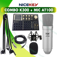 Trọn Bộ Soundcard K300 & Mic ISK AT100, Combo Mic Thu Âm , Livestream ⚡BH 1 NĂM⚡ Âm Thanh Cực Hay , Dễ Dàng Lắp Đặt