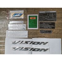 Trọn bộ tem dán và chữ nổi xe Vision màu crôm bóng