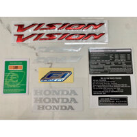 Trọn bộ tem dán và chữ nổi xe vision màu đỏ dành trang trí riêng cho dòng xe này keo siu dính, màu siu bền